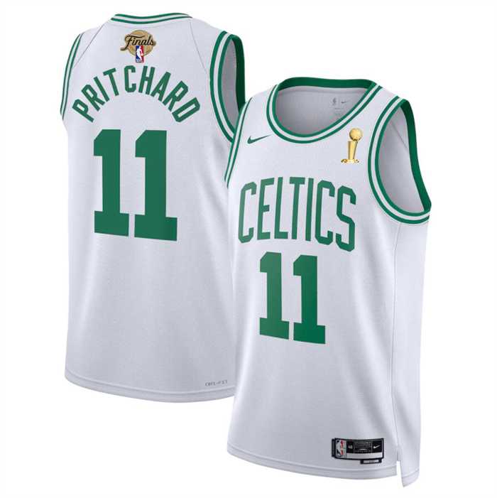 Mens Boston Celtics #11 Payton Pritchard White 2024 Finals Champions Association Edition Stitched Basketball Jersey Dzhi->->NBA Jersey